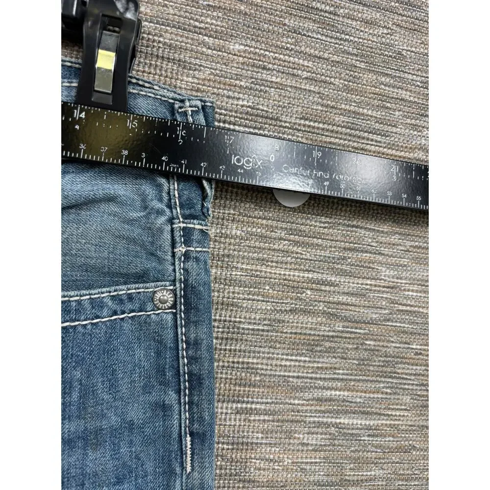 Aeropostale Driggs Slim Bootcut Jeans Mens 30x30 Blue Distressed Medium Wash